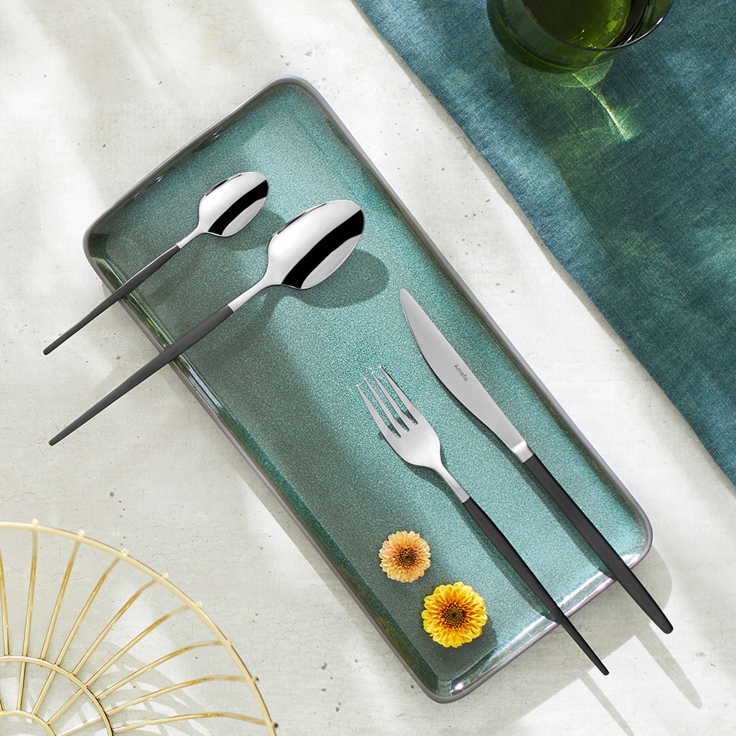 SOPRANO Besteckset 16-teilig PVD schwarz