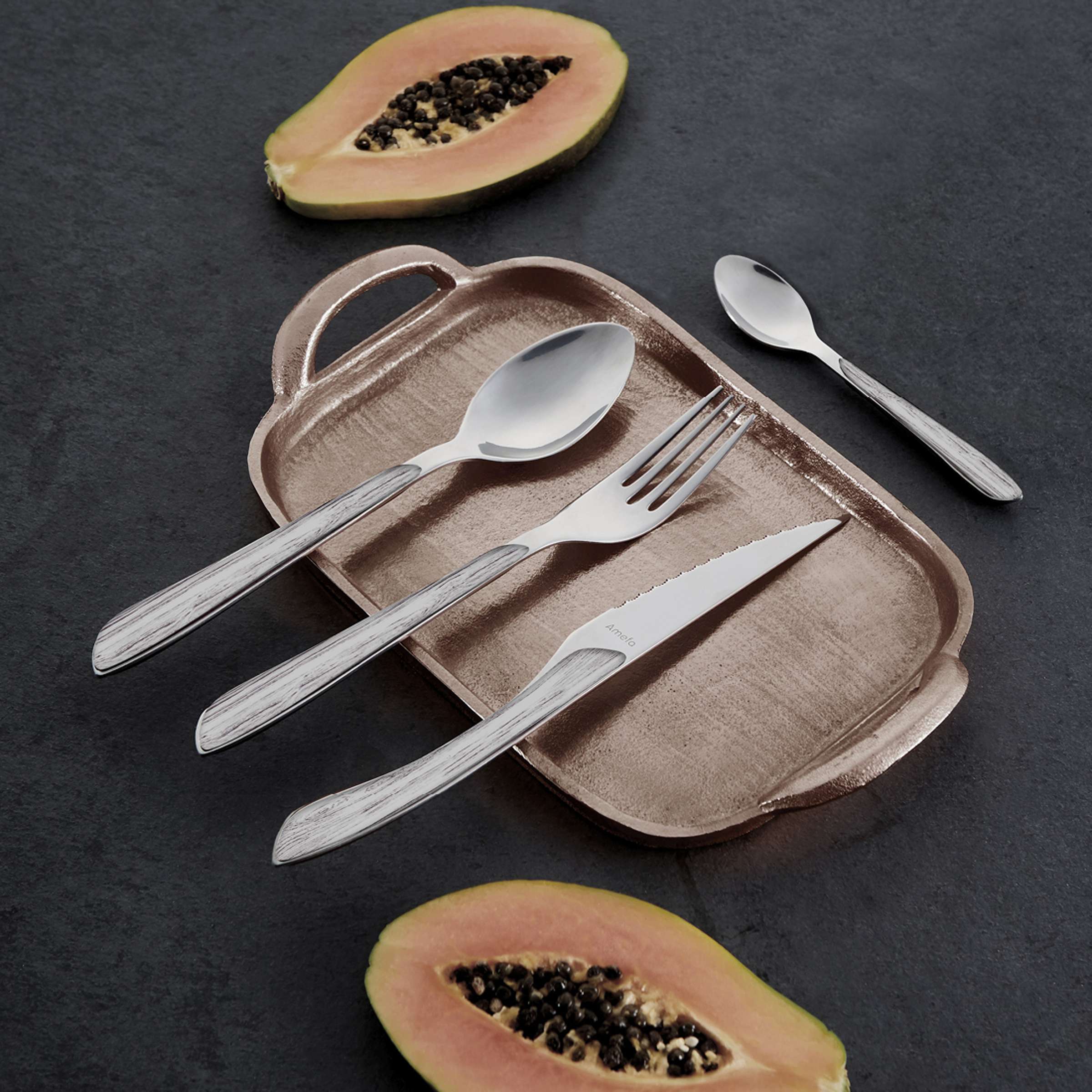 ECLAT NATURE Besteckset 24-teilig grau