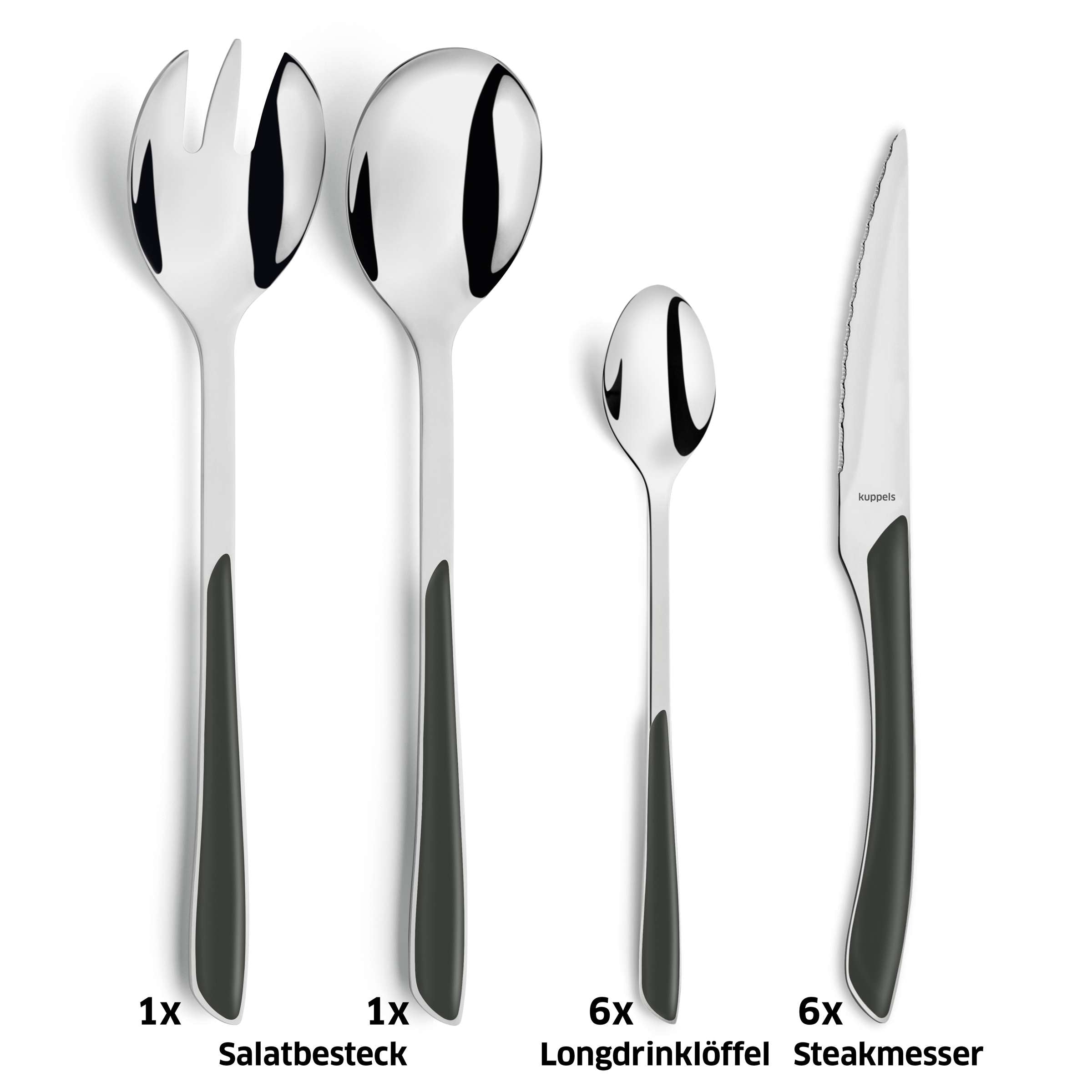 PRISMA Besteckset 44-teilig schiefergrau