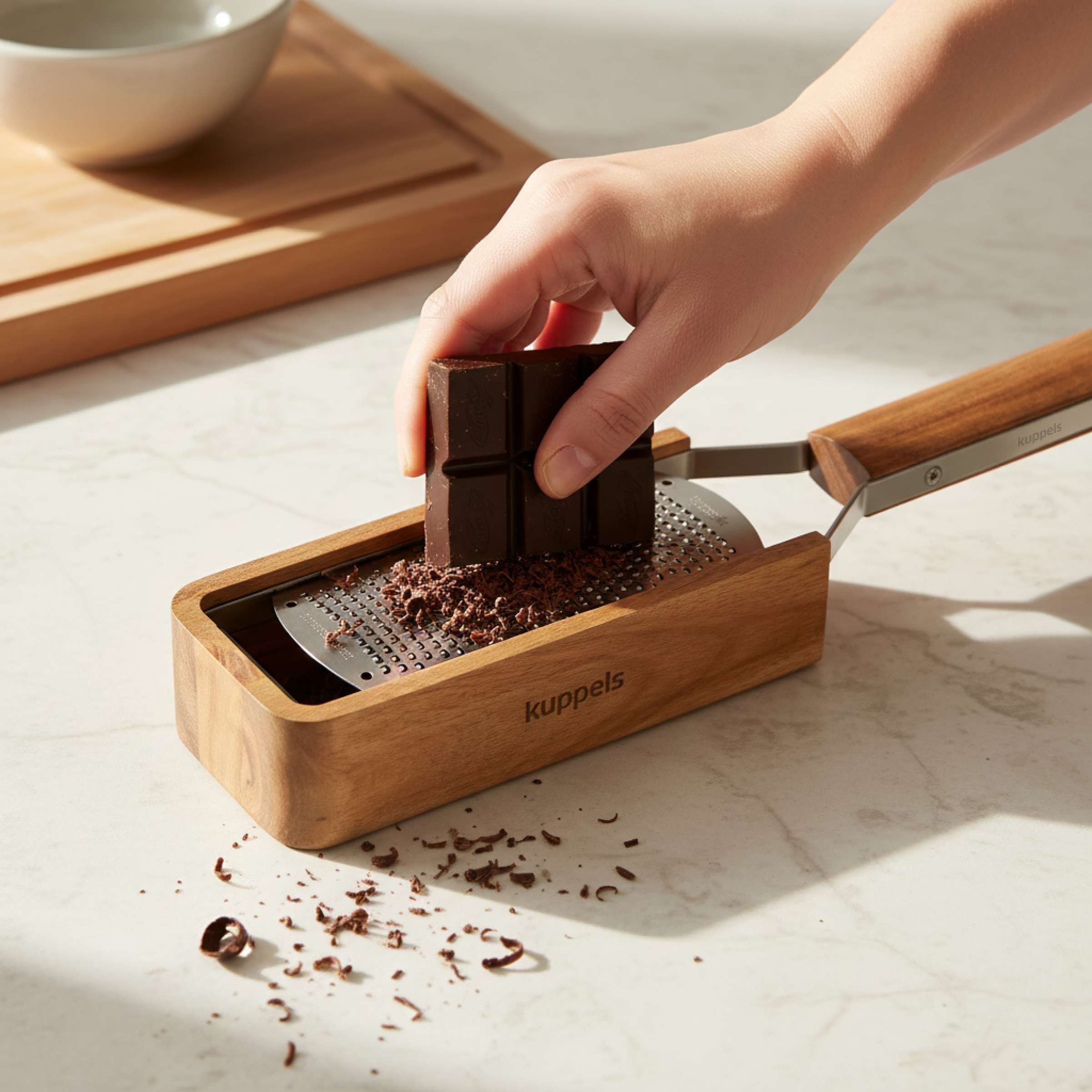 GRANO Handreibe fein, mit Holzcontainer