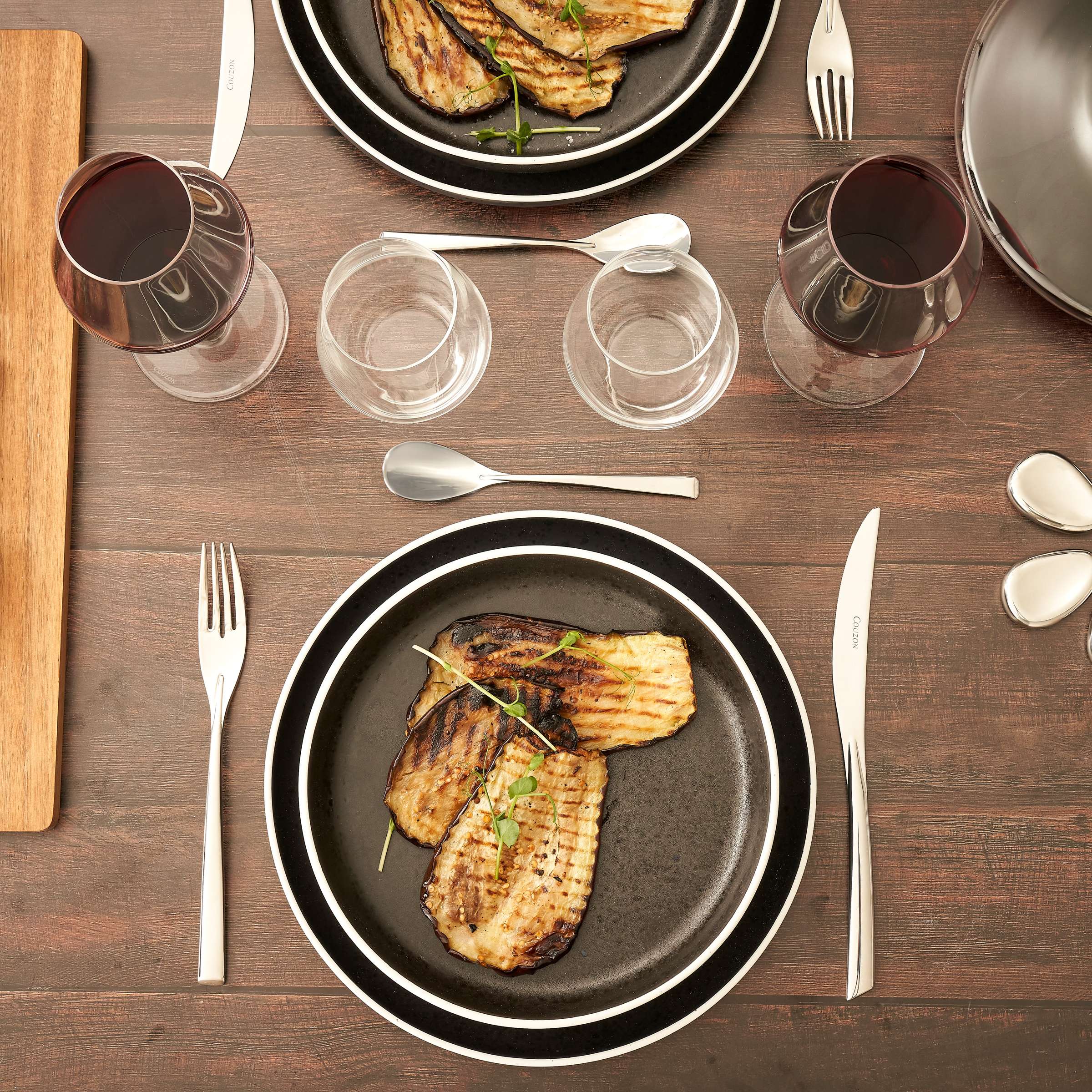 ASTER GRANITE Suppenteller schwarz,weiß