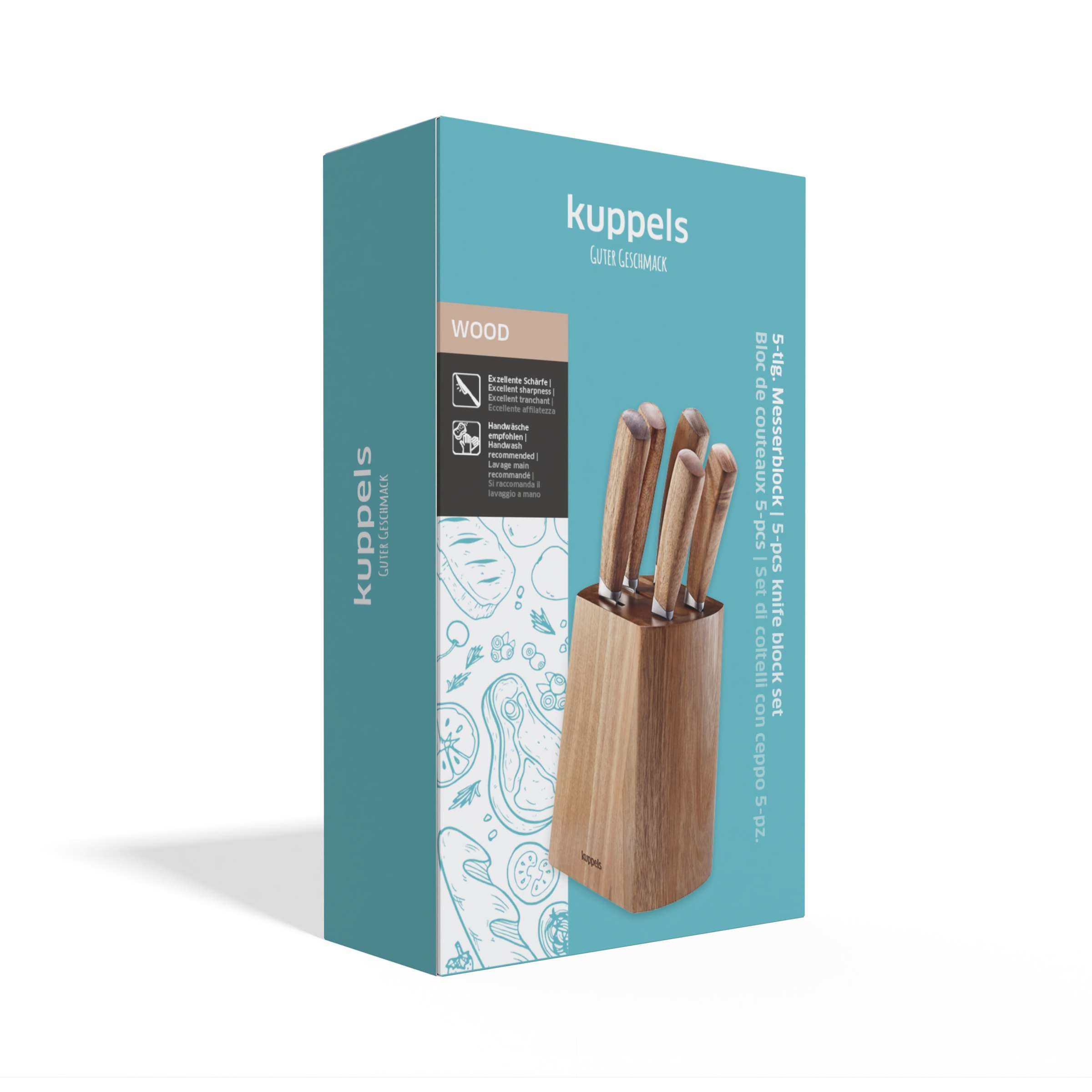 WOOD Messerblock 5-teilig