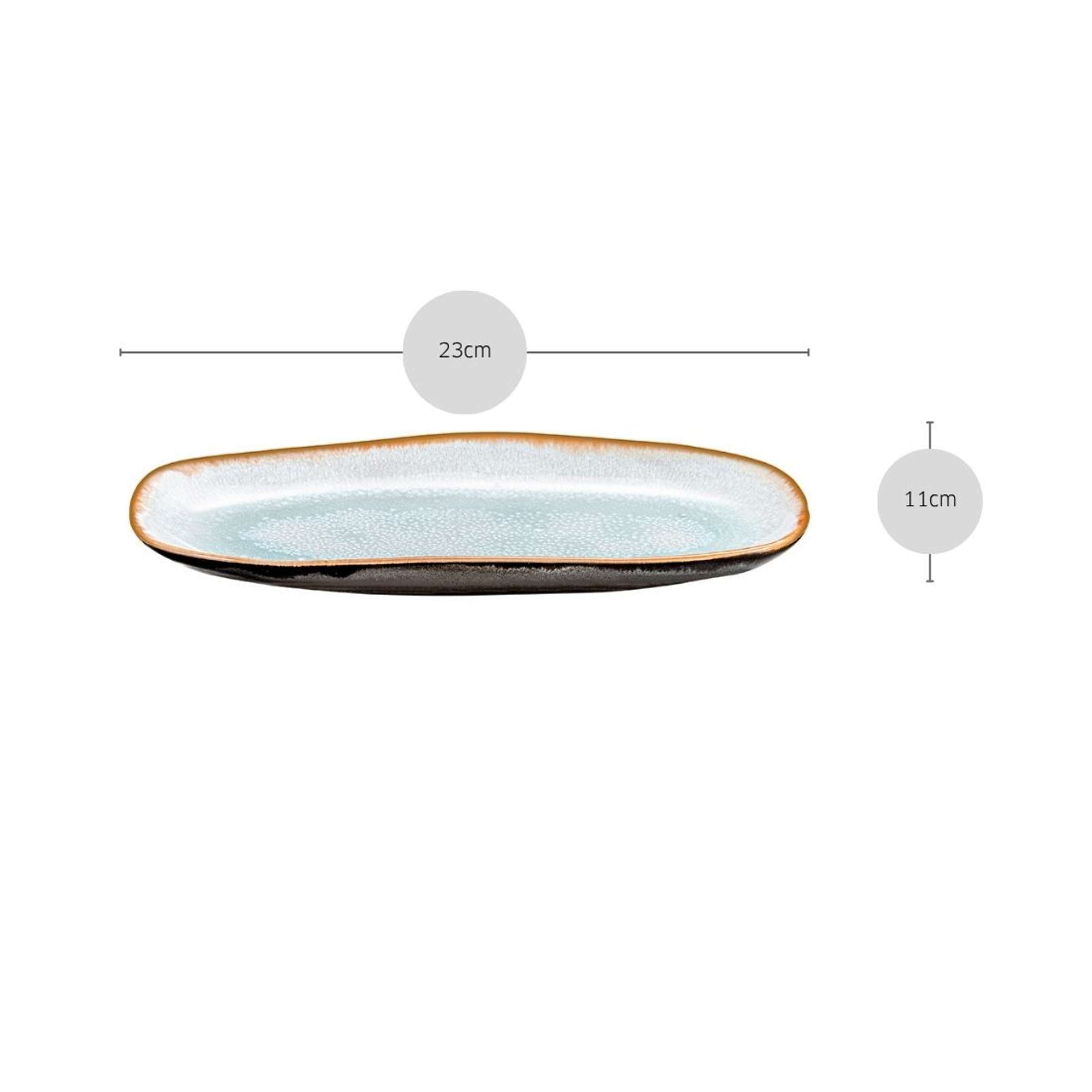 SHADOW AQUA Servierplatte klein blau,grau