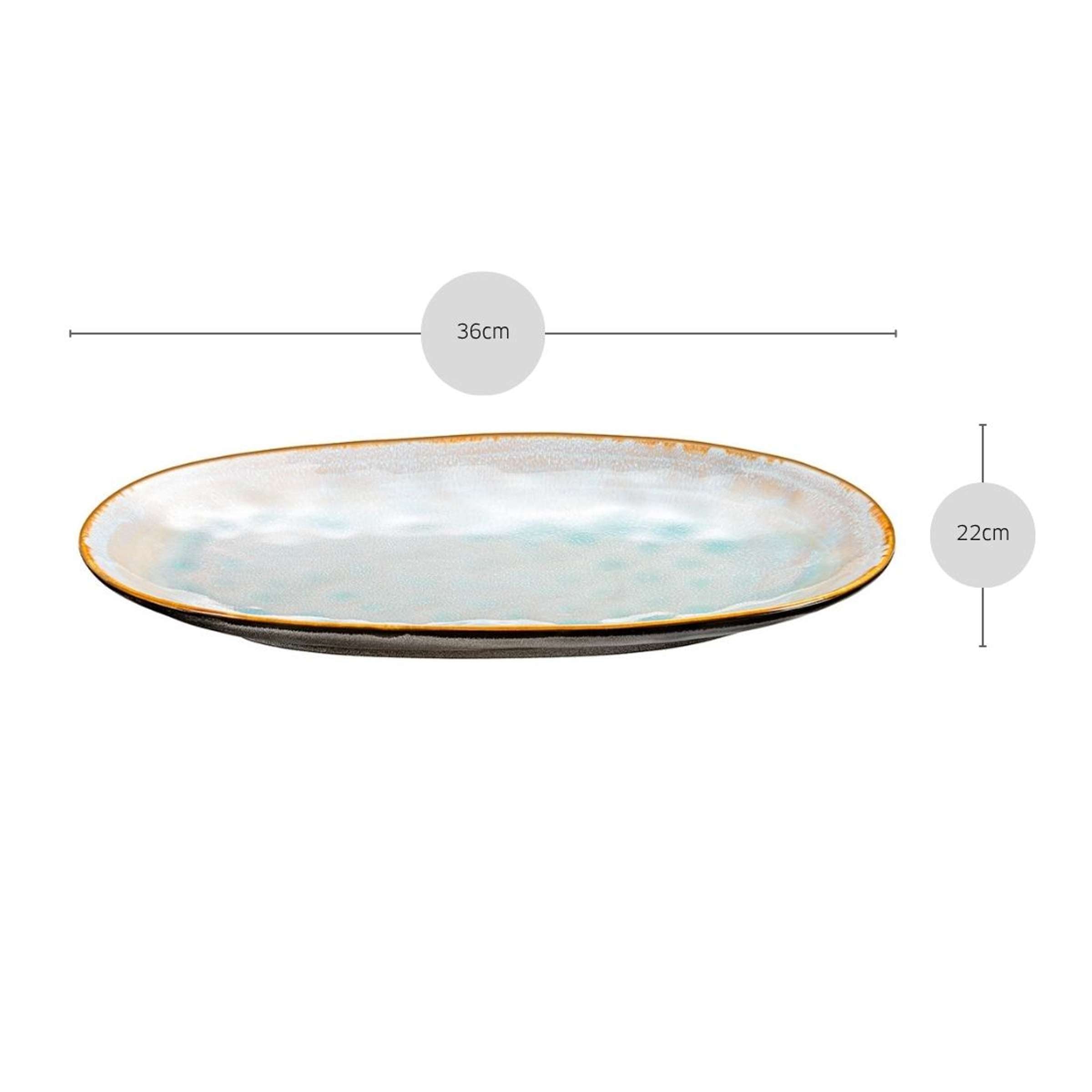 SHADOW AQUA Servierplatte groß blau,grau