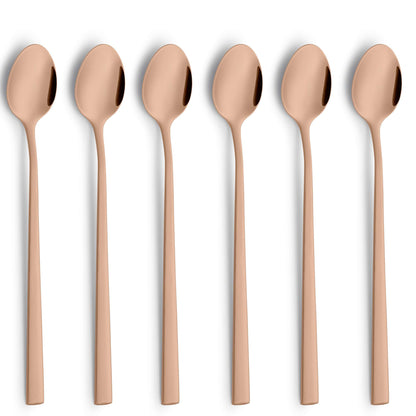 VISTA Longdrink-/Latte Macchiato Löffel Set 6-teilig PVD kupfer