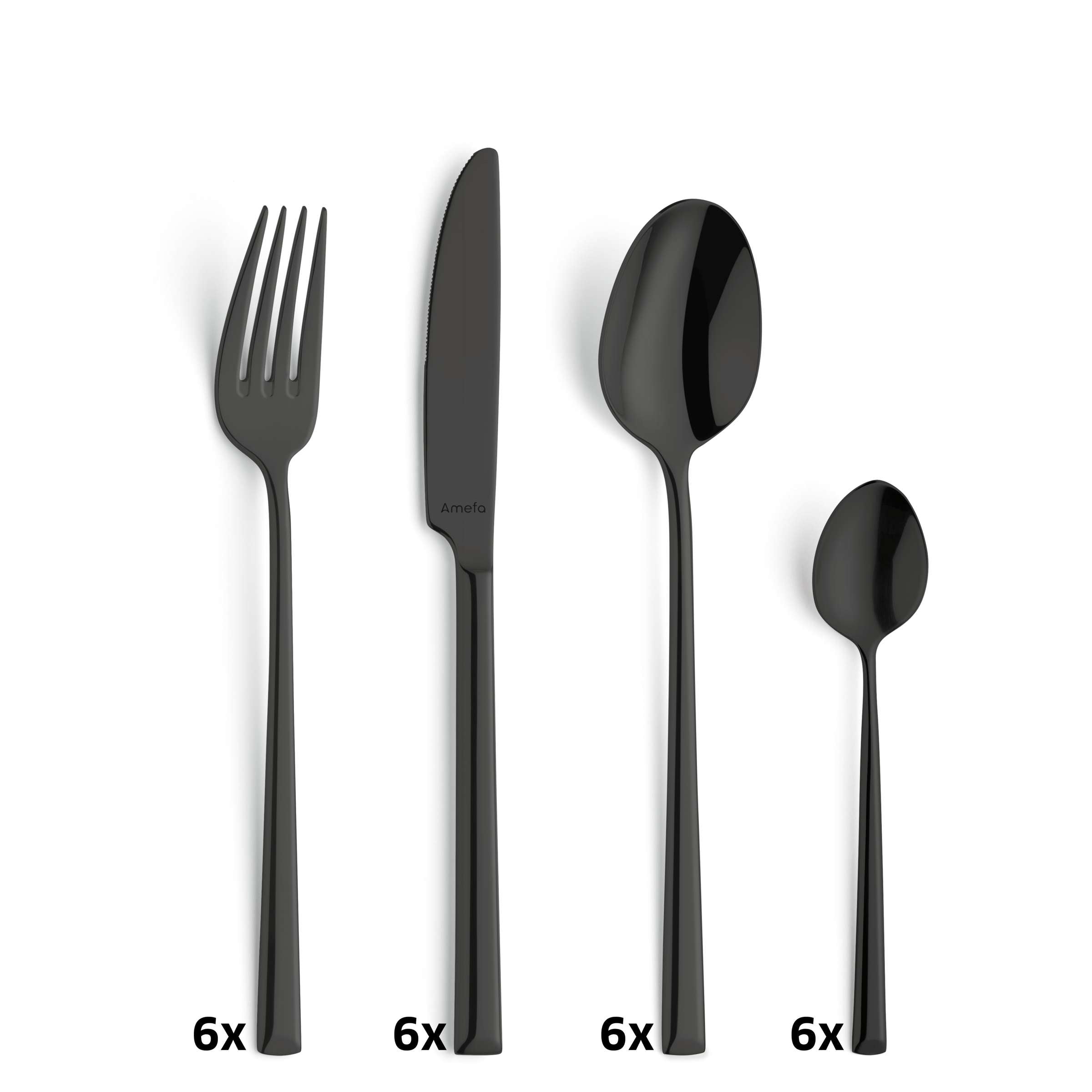 METROPOLE Besteckset 24-teilig PVD schwarz