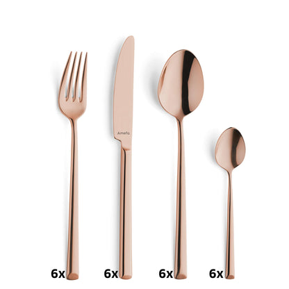 METROPOLE Besteckset 24-teilig PVD kupfer