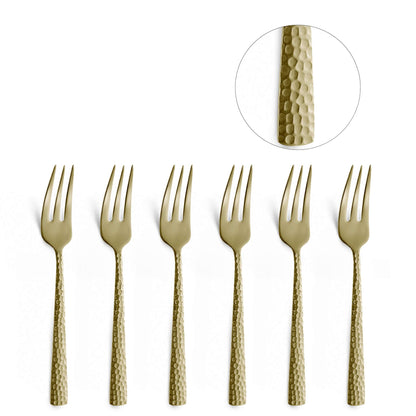 FELICITY Kuchengabel Set 6-teilig PVD champagner