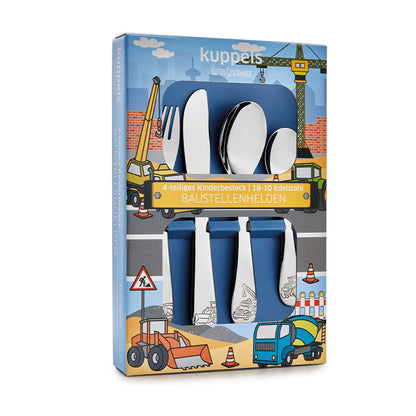 BAUSTELLENHELDEN Kinderbesteck Set 4-teilig