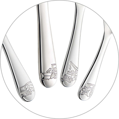 BAUSTELLENHELDEN Kinderbesteck Set 4-teilig