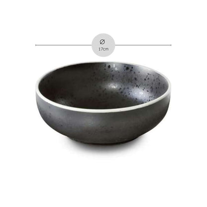 ASTER GRANITE Salatteller schwarz,weiß