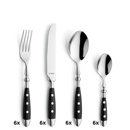 COUNTRY Besteckset 24-teilig schwarz