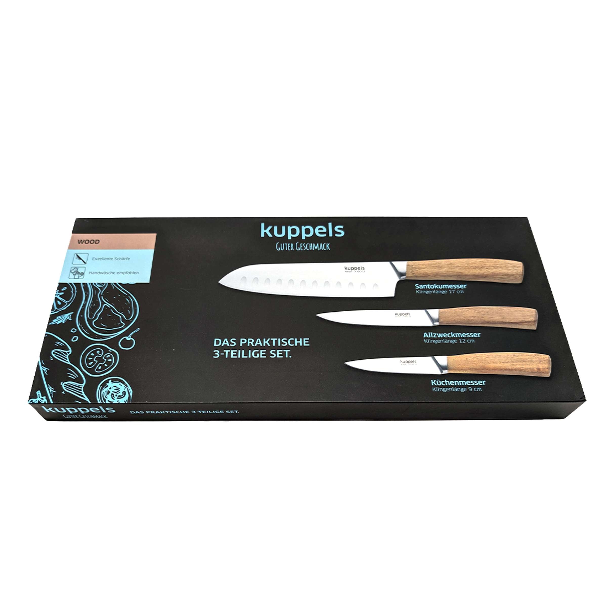 WOOD Küchenmesser Set 3-teilig