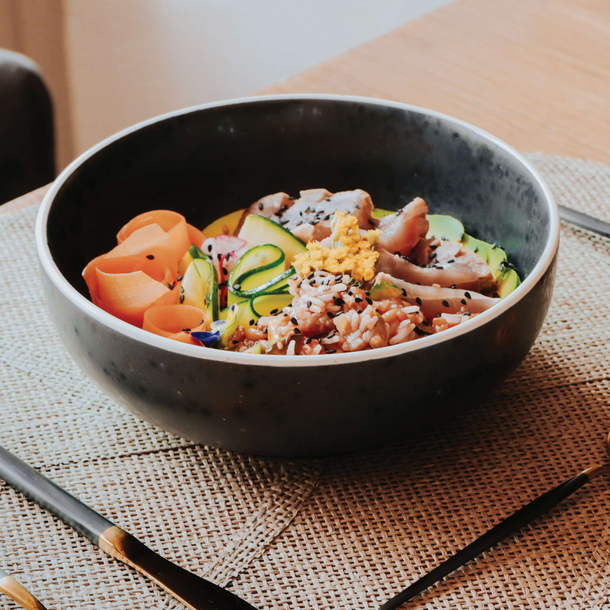 ASTER GRANITE Salatteller schwarz,weiß