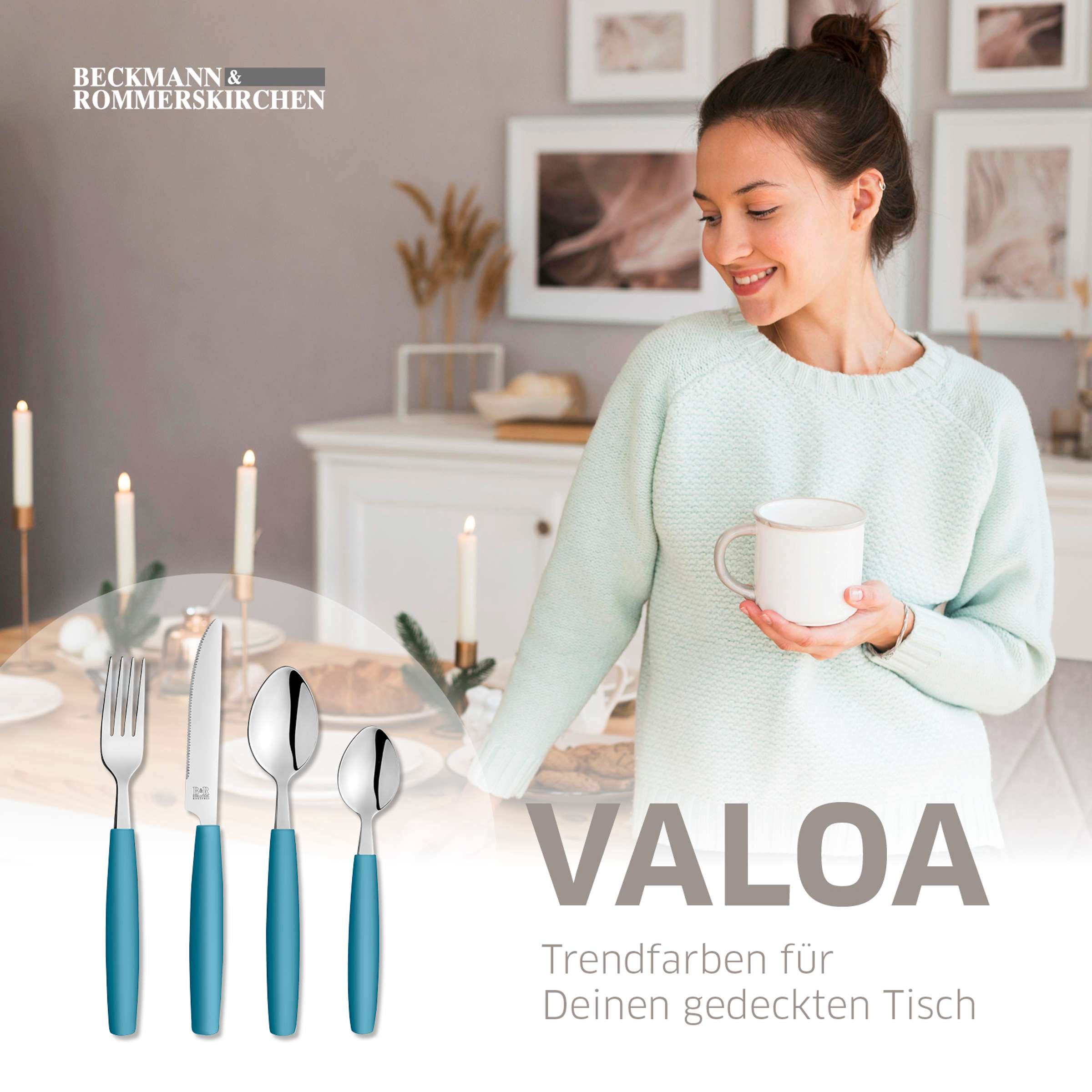 VALOA Besteckset 16-teilig petrol