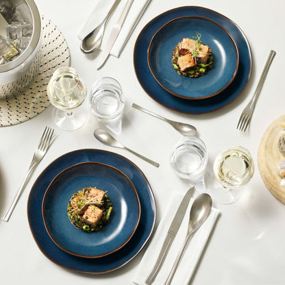 VERTIGO DENIM Speiseteller blau,braun