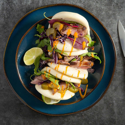 VERTIGO DENIM Speiseteller blau,braun