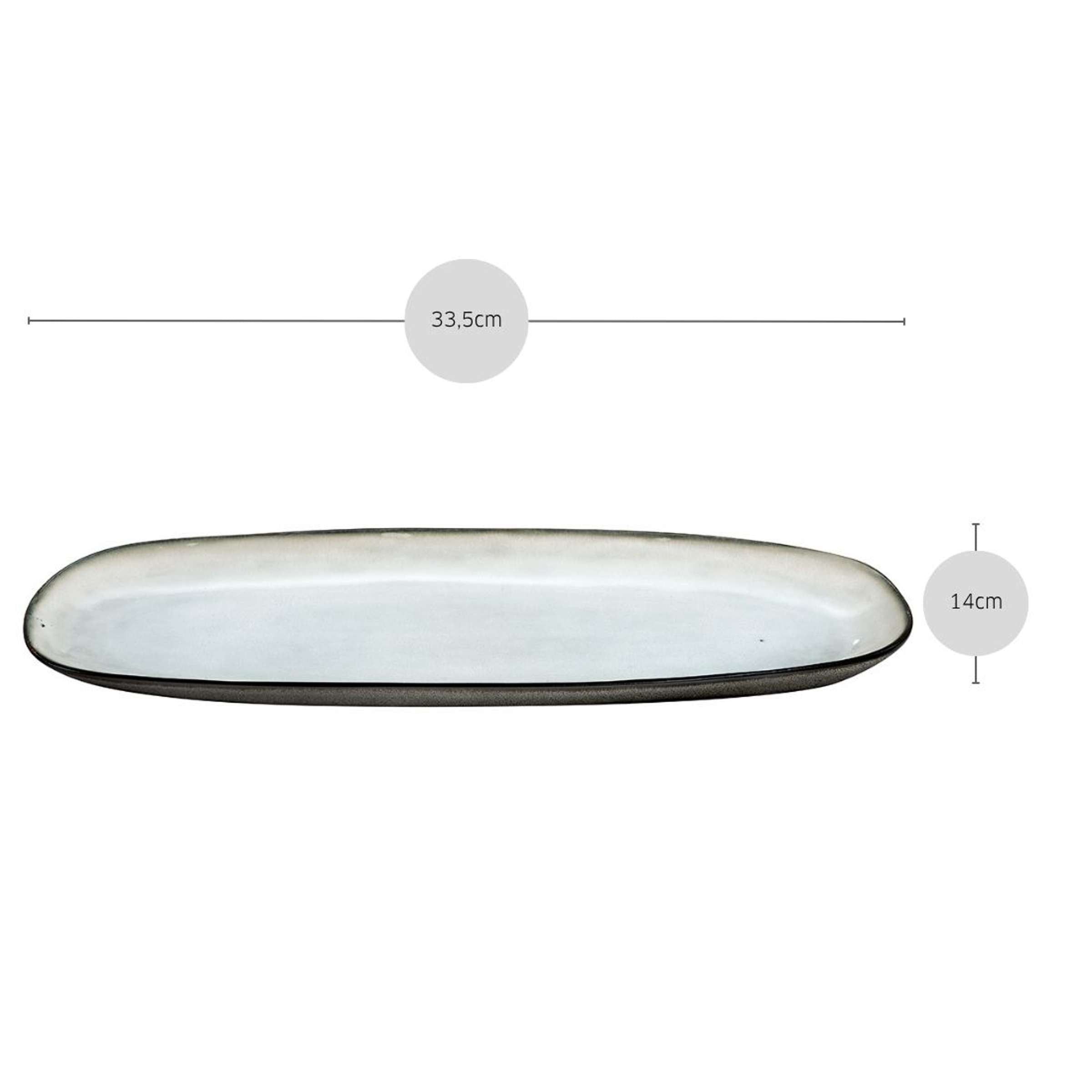 SHADOW NACRE Servierplatte grau,weiß