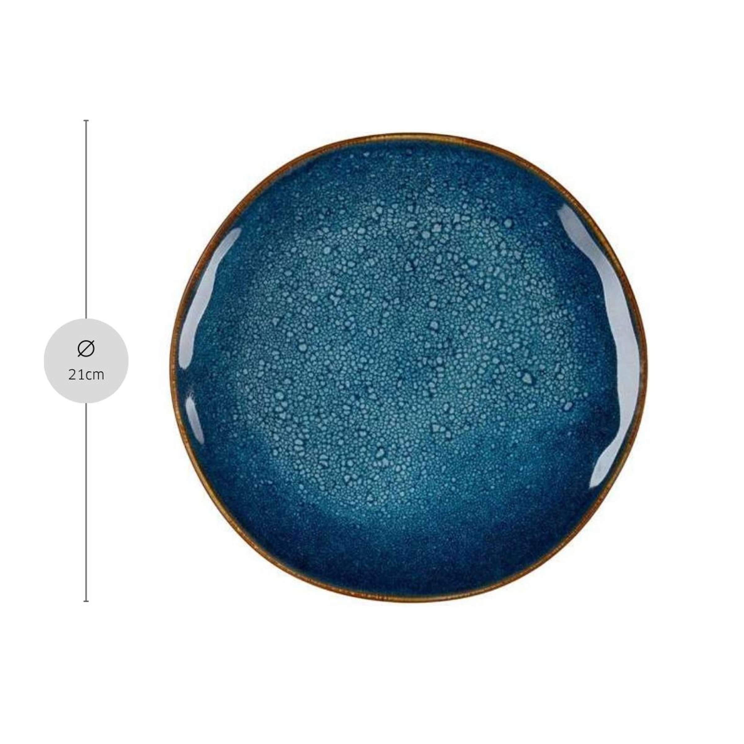 VERTIGO DENIM Dessertteller blau,braun