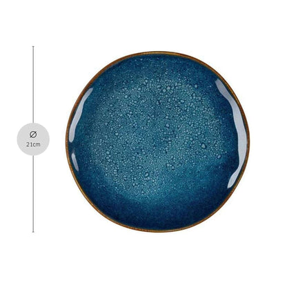 VERTIGO DENIM Dessertteller blau,braun